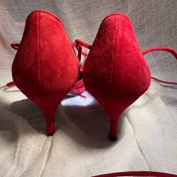 UTERQUE RED TIE-UP PUMPS (SZ 39) (EUC) - Picture 5 of 6